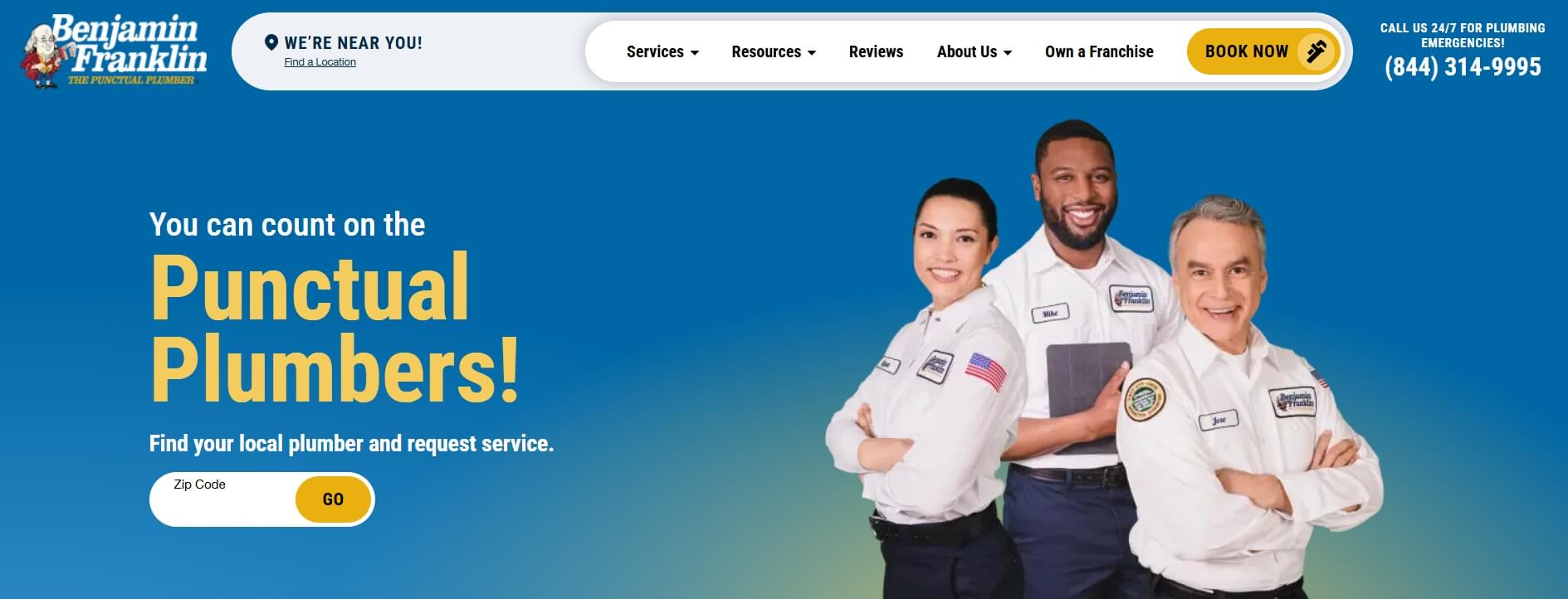 Sitio web de Benjamin Franklin Plumbing